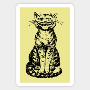 Smiling Cat on Yellow Magnet